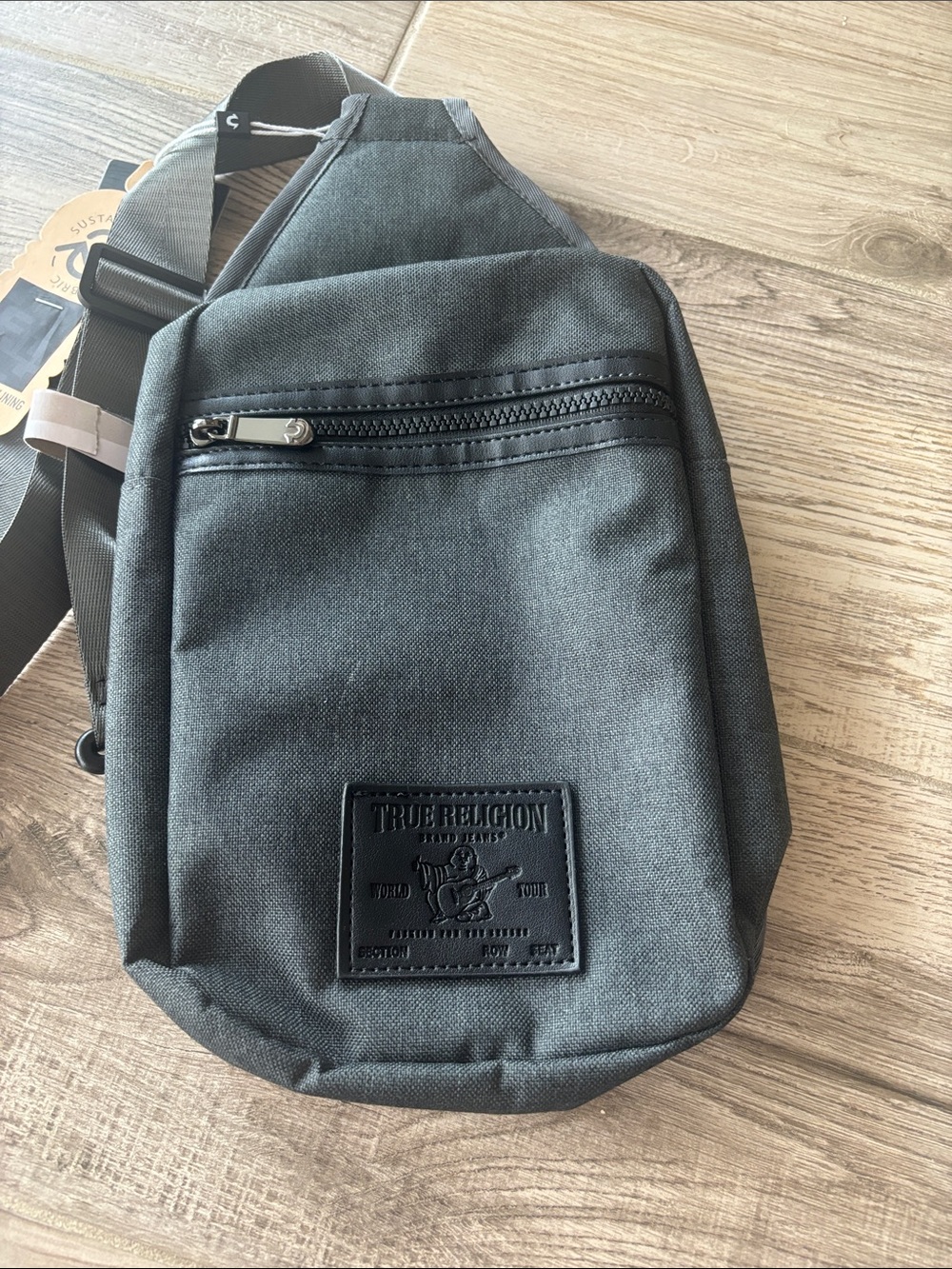 True Religion Gray Men's Sling Belt Bag